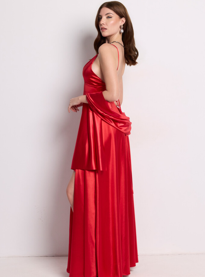 Vestido Seda Falda Amplia