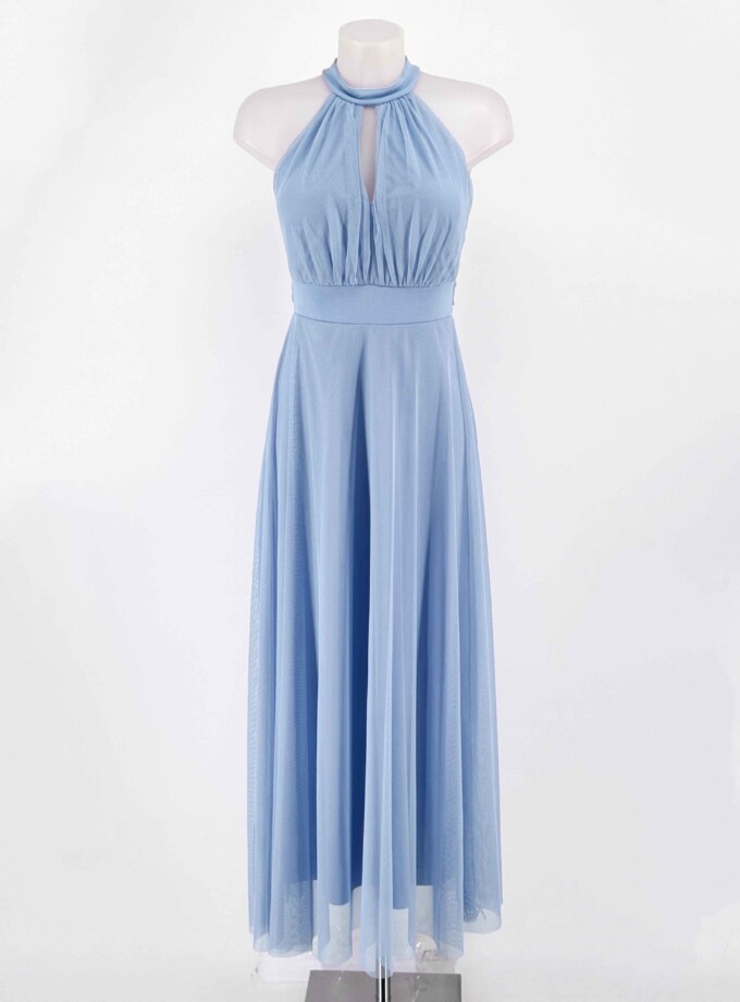 Vestido Tul Halter Largo
