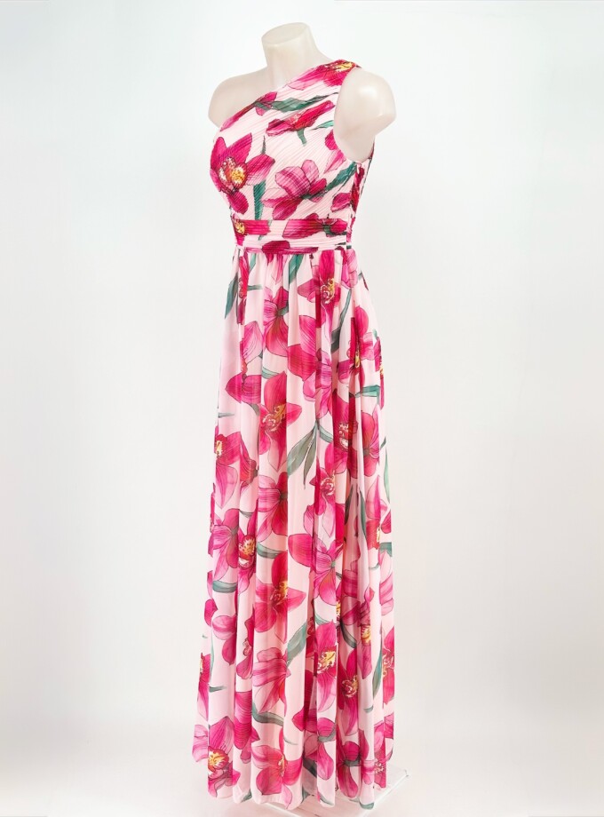 Vestido Asimétrico Gasa Floral