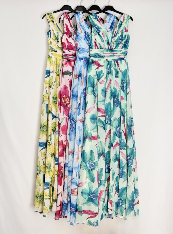 Vestido Escote Gasa Floral
