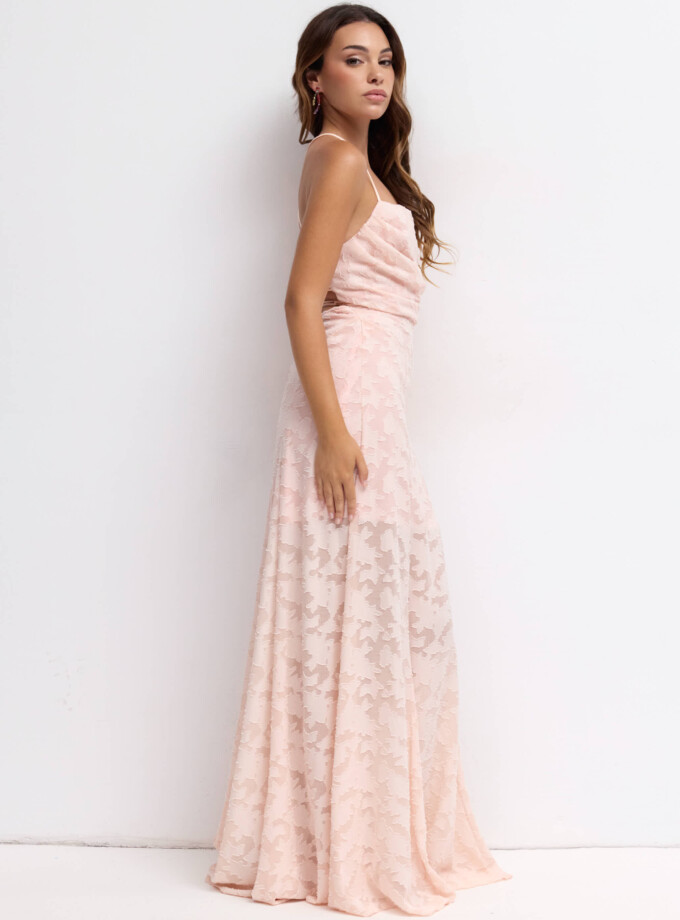 Vestido Cascada Textura Floral