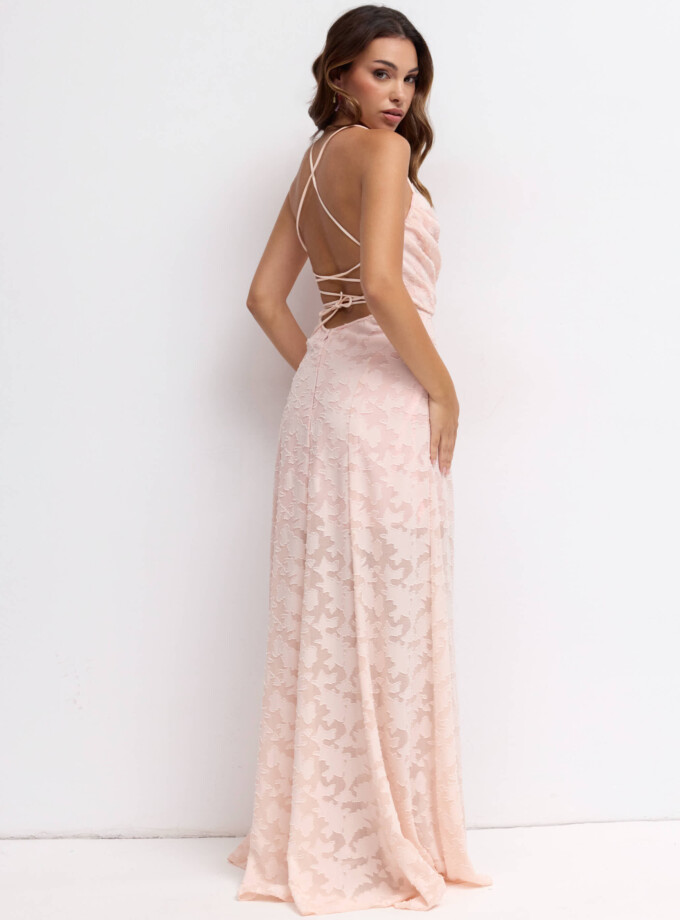 Vestido Cascada Textura Floral