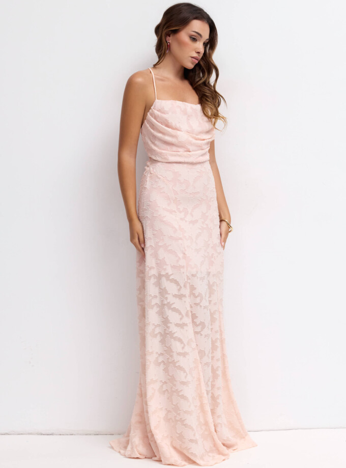 Vestido Cascada Textura Floral