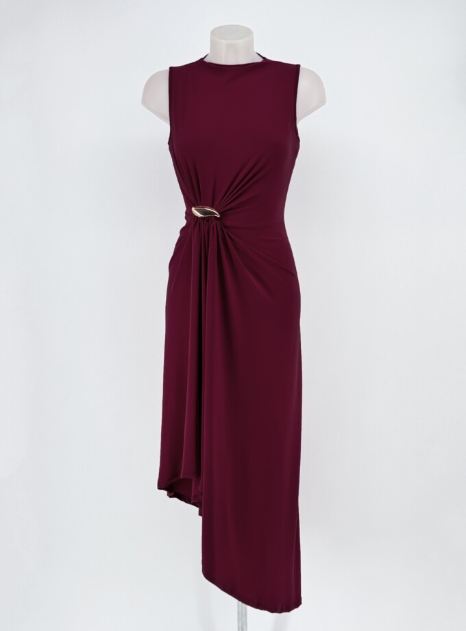 Vestido Asimétrico Frunce Cintura Gota