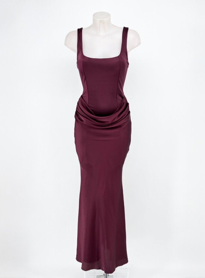 Vestido Falda Seda Cintura Cascada