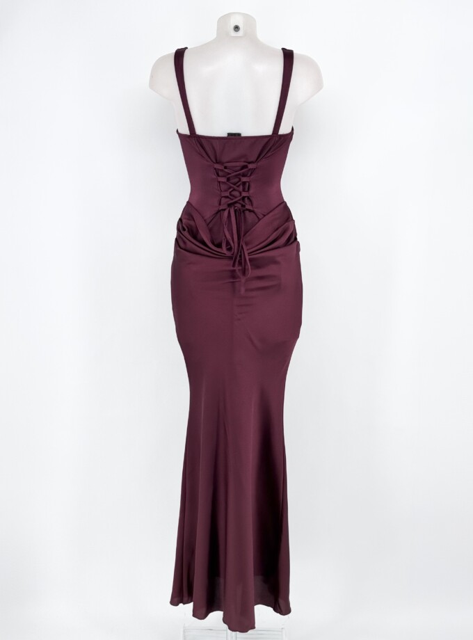 Vestido Falda Seda Cintura Cascada
