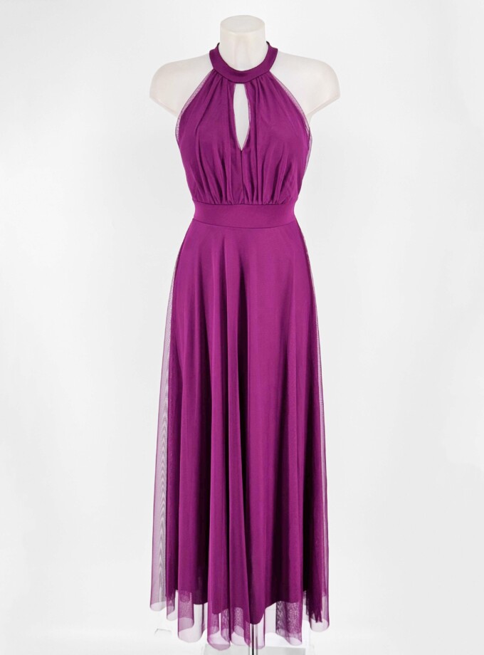 Vestido Tul Halter Largo