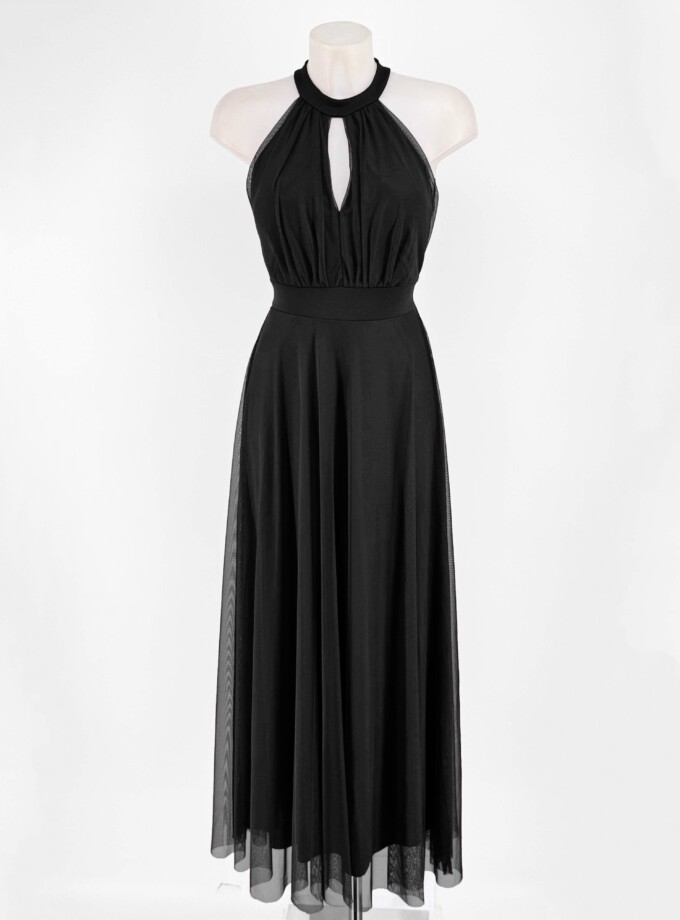 Vestido Tul Halter Largo