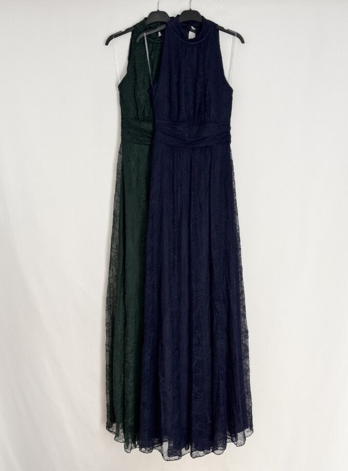 Vestido Tul Basic Halter Encaje