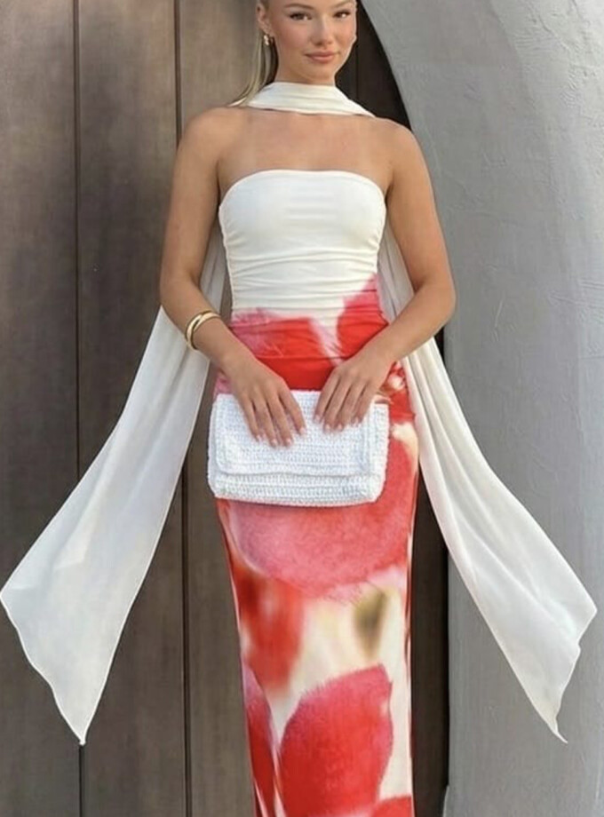 Vestido Estampado Palabra Honor