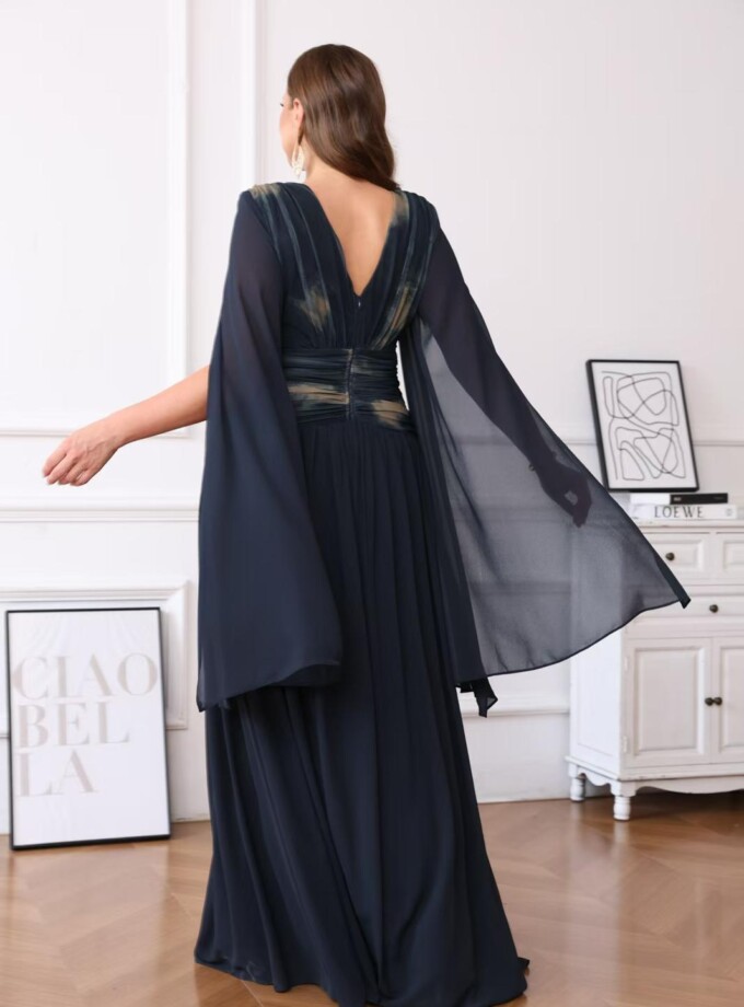 Vestido Torso Estampado Mangas Curvy