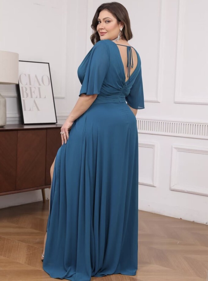 Vestido Cruzado Brillo Cintura Curvy