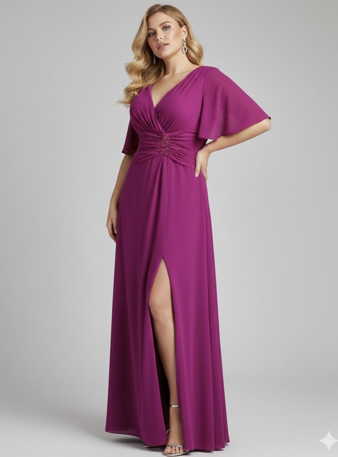 Vestido Cruzado Brillo Cintura Curvy