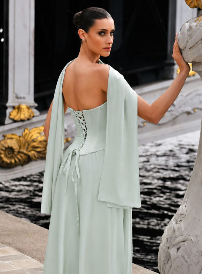 Vestido Corsé Falda Chal