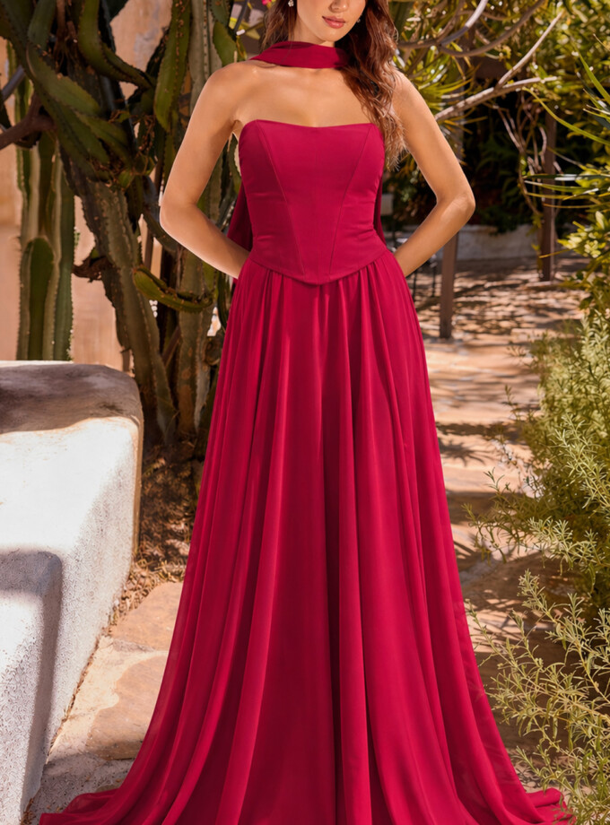 Vestido Corsé Falda Chal