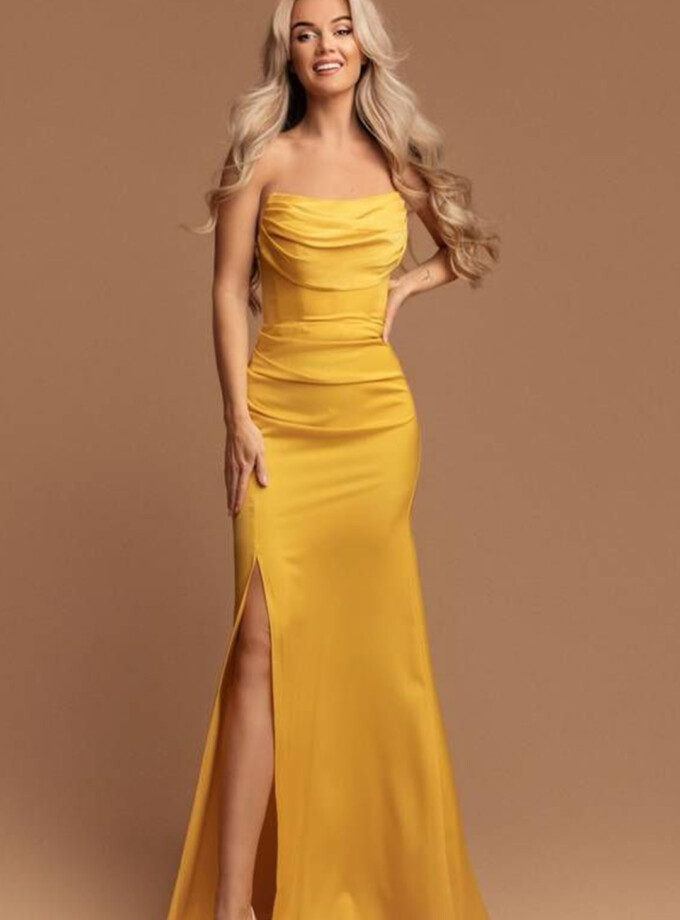 Vestido Seda Cascada Espalda Cruzada