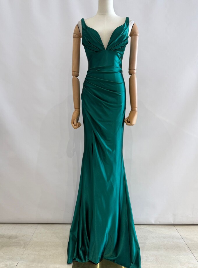 Vestido Seda Sirena Escote Cintura