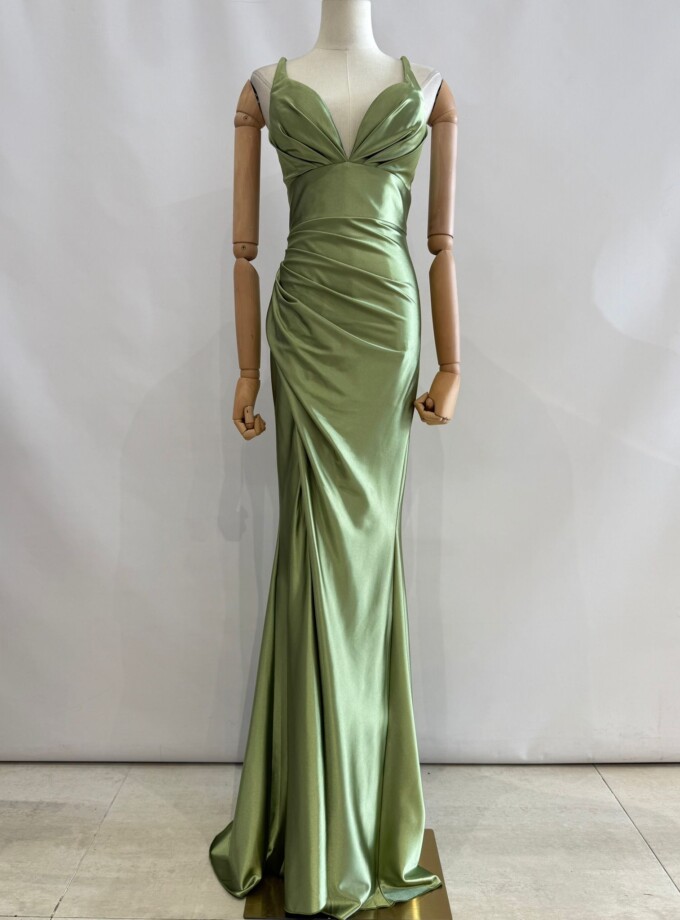 Vestido Seda Sirena Escote Cintura