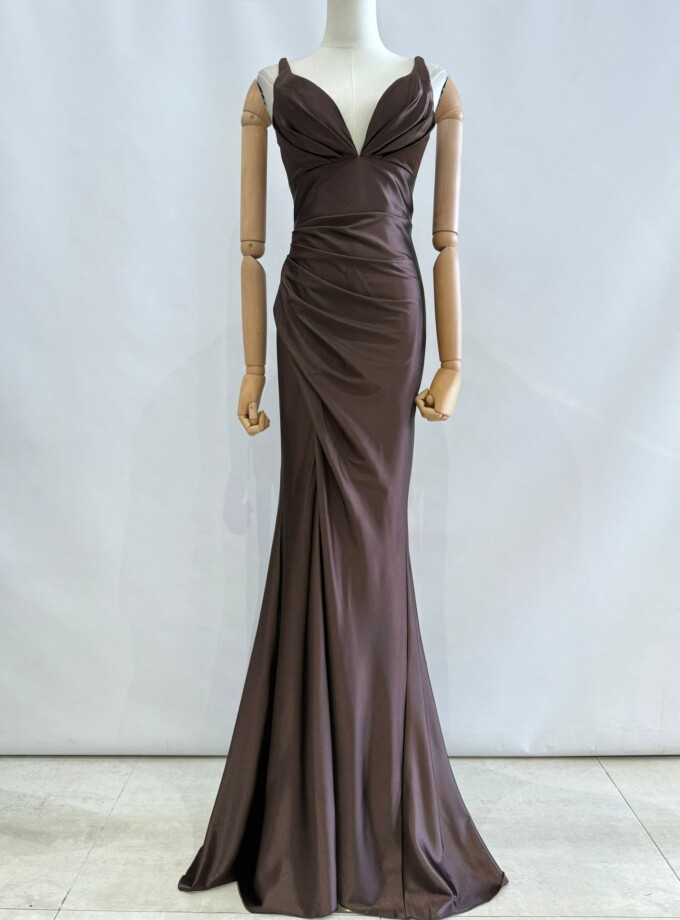 Vestido Seda Sirena Escote Cintura