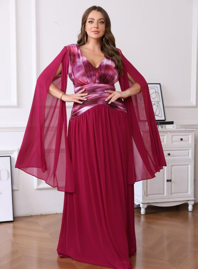Vestido Torso Estampado Mangas Curvy