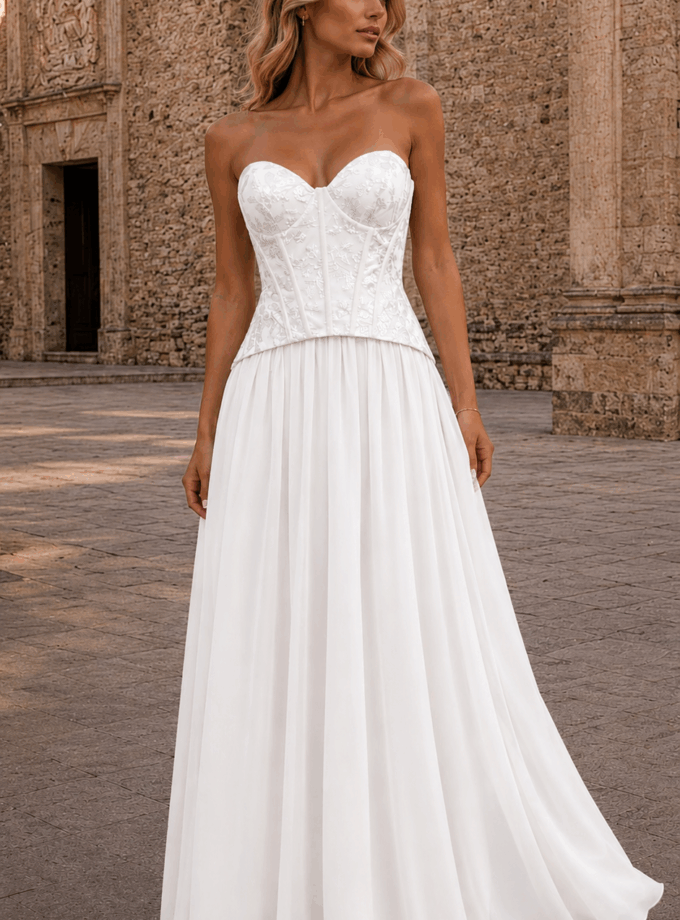 Vestido Corsé Textura Novia