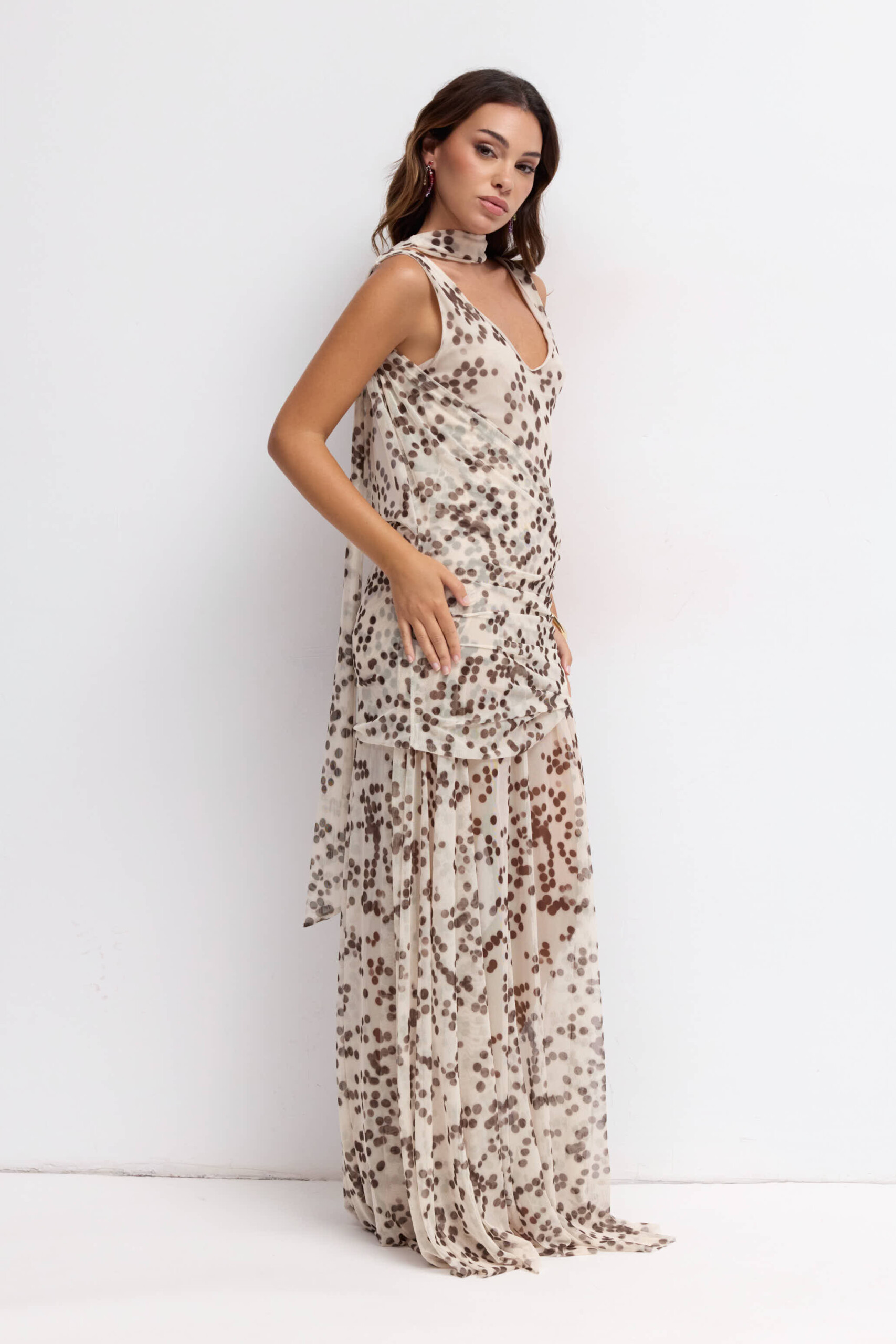 Vestido Tul Largo Lunares - Imagen 5