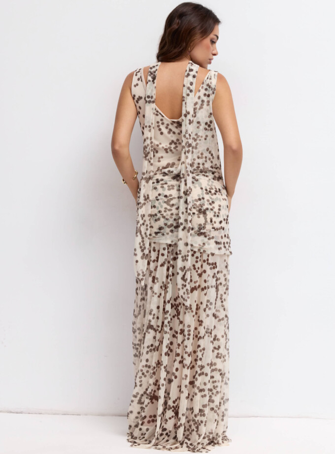 Vestido Tul Largo Lunares