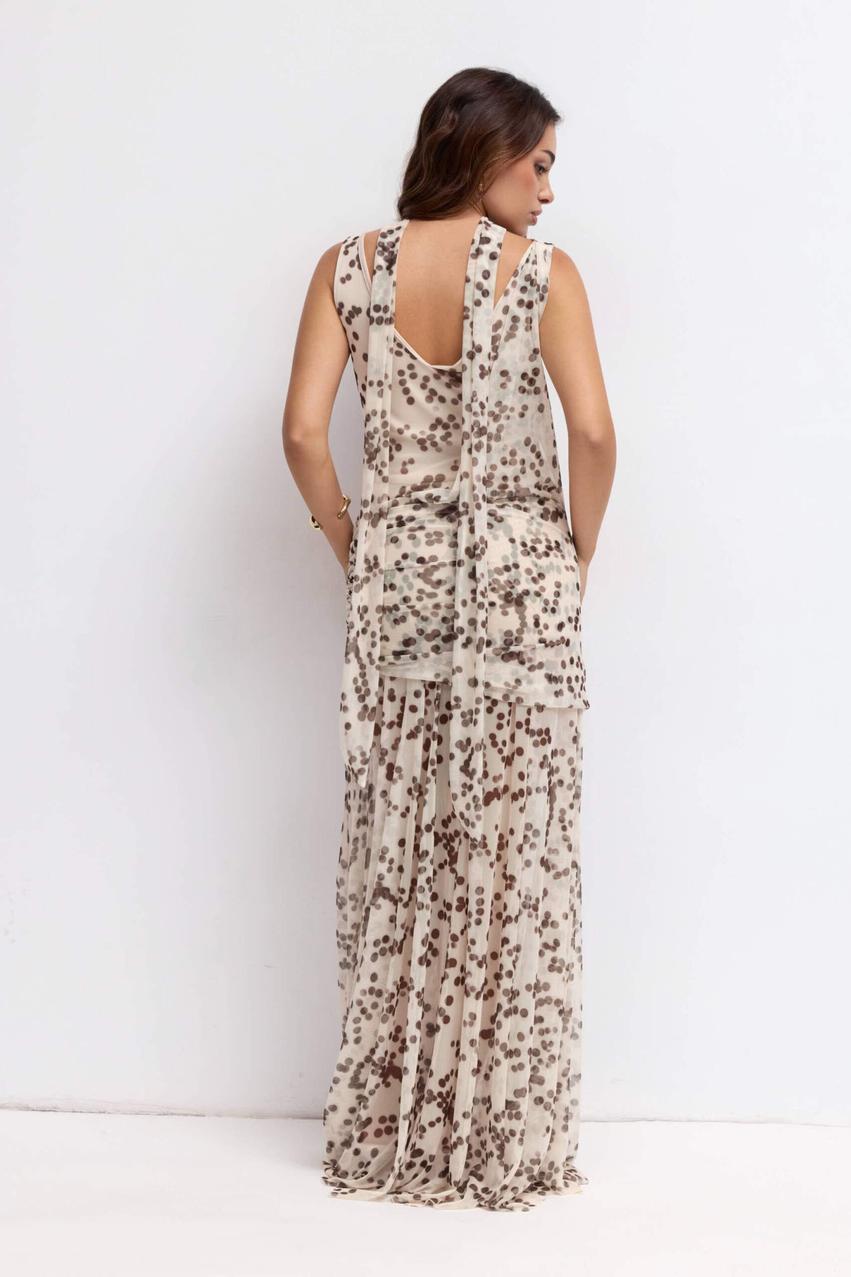 Vestido Tul Largo Lunares - Imagen 4