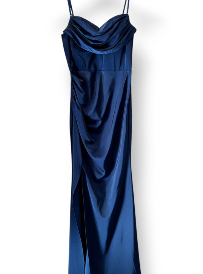 Vestido Seda Cascada Espalda Cruzada