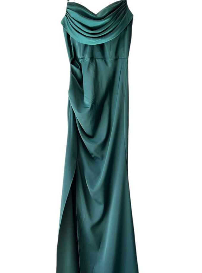 Vestido Seda Cascada Espalda Cruzada