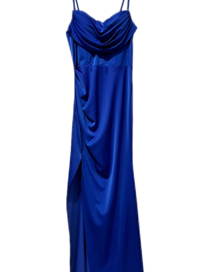 Vestido Seda Cascada Espalda Cruzada