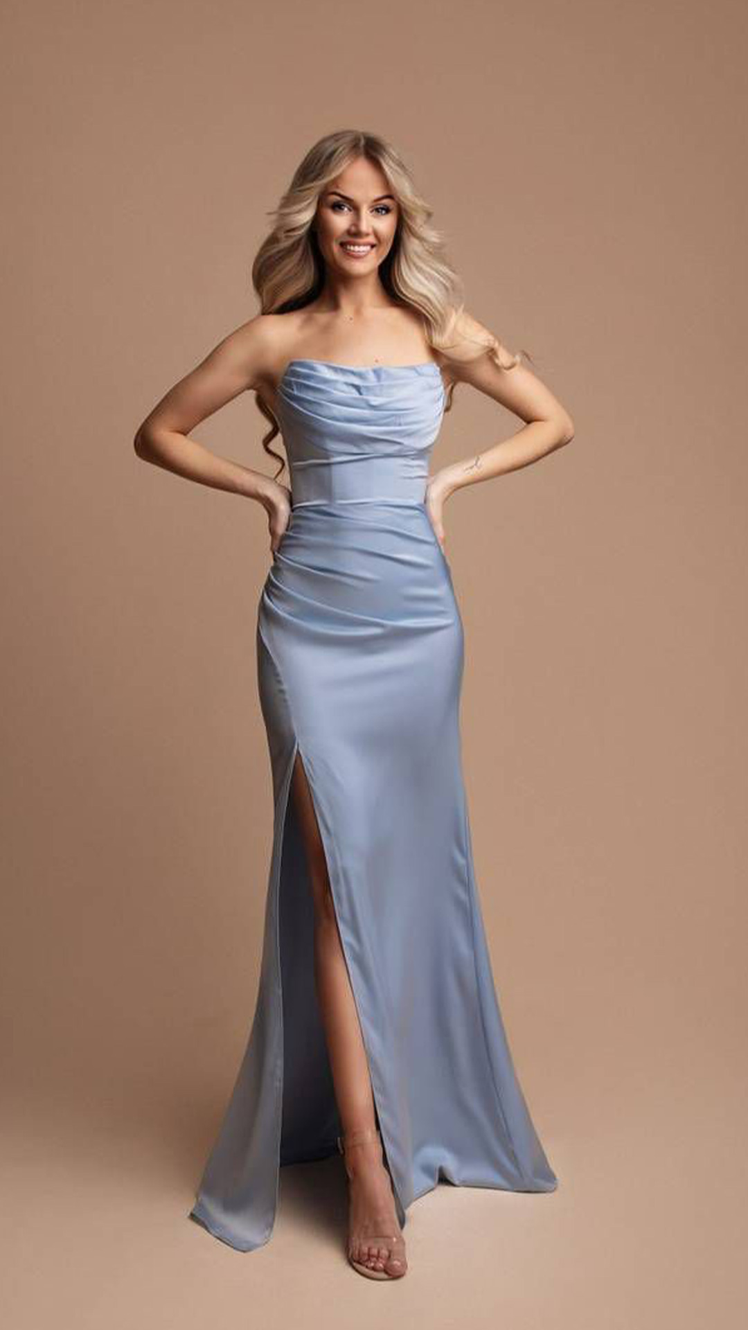 Vestido Seda Cascada Espalda Cruzada - Imagen 7
