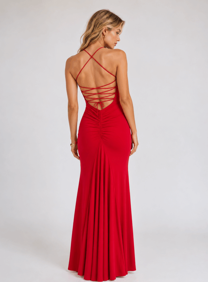 Vestido Sirena Basic Espalda Cruzada