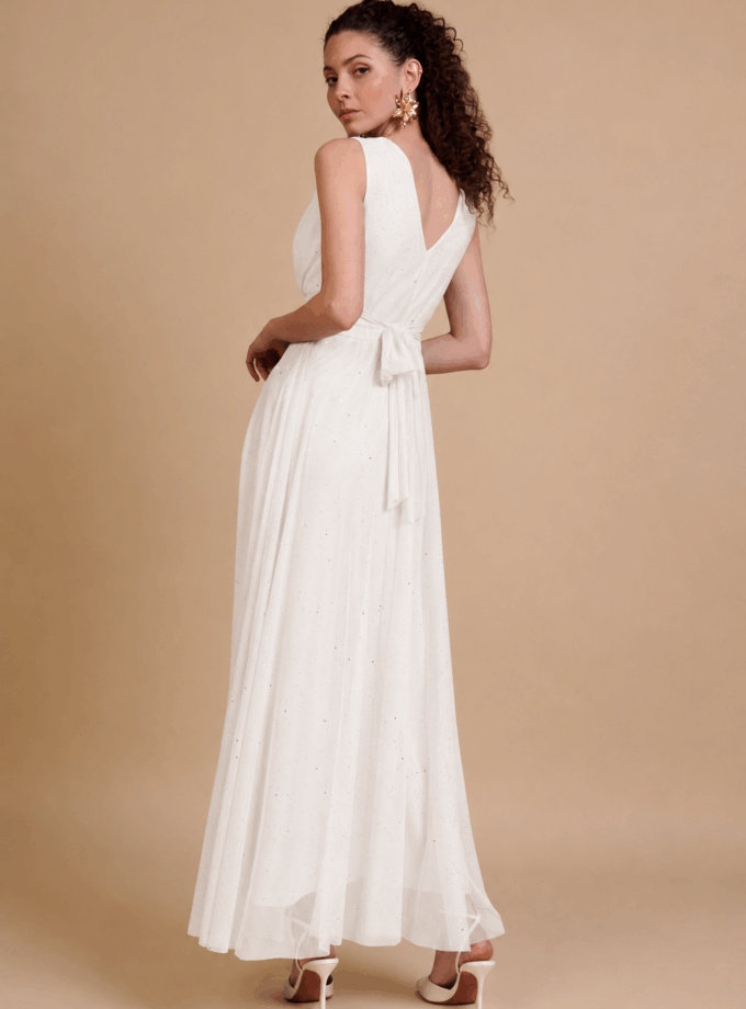 Vestido Tul Basic Brillos Novia