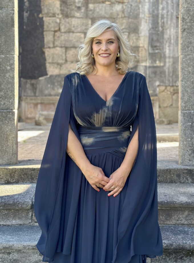 Vestido Torso Estampado Mangas Curvy