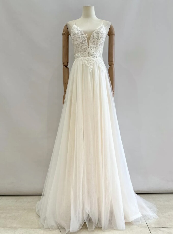 Vestido Tul Novia Fondo Beige