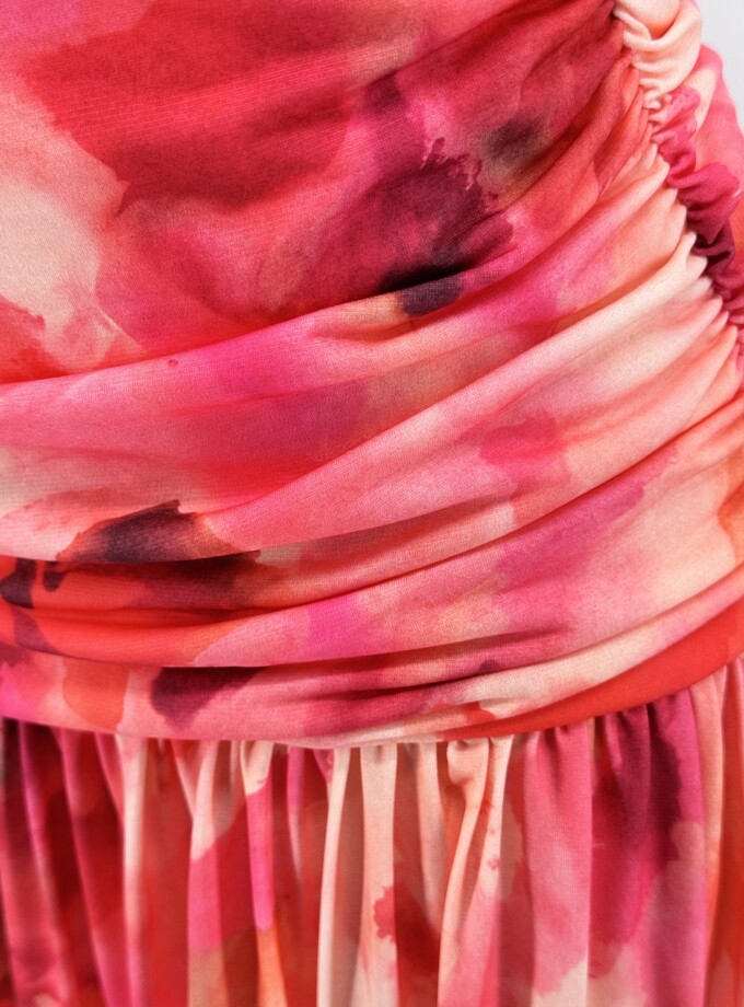 Vestido Halter Cintura Drapeada Estampado
