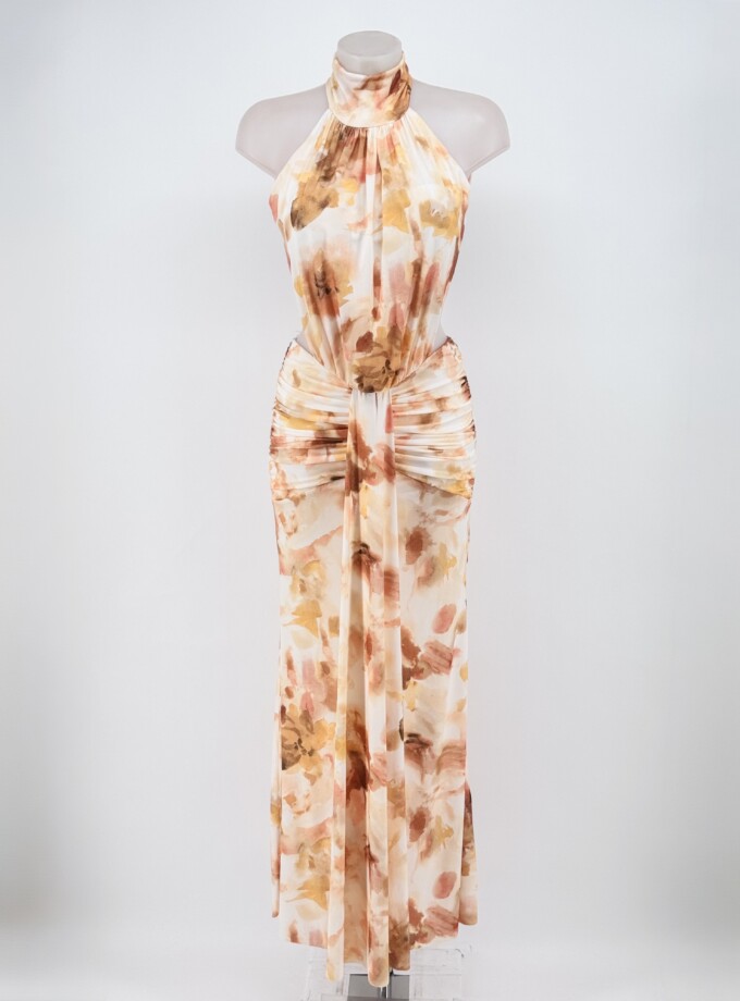 Vestido Halter Lazada Frontal Estampado