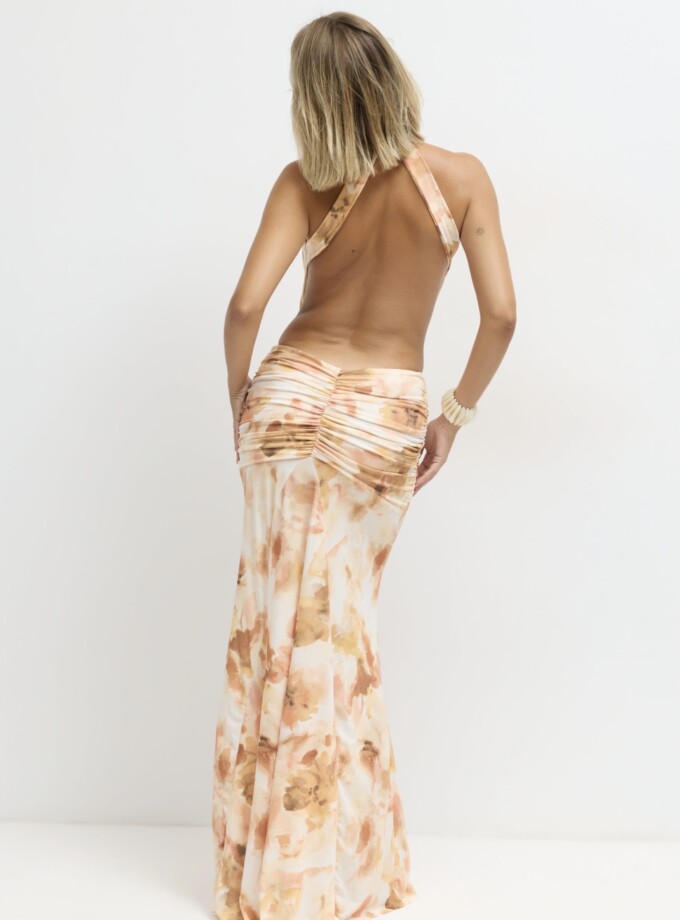 Vestido Halter Lazada Frontal Estampado