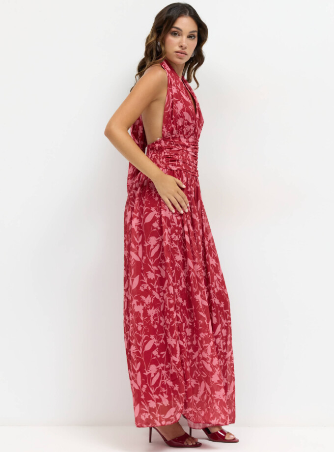 Vestido Floral Atado Cuello