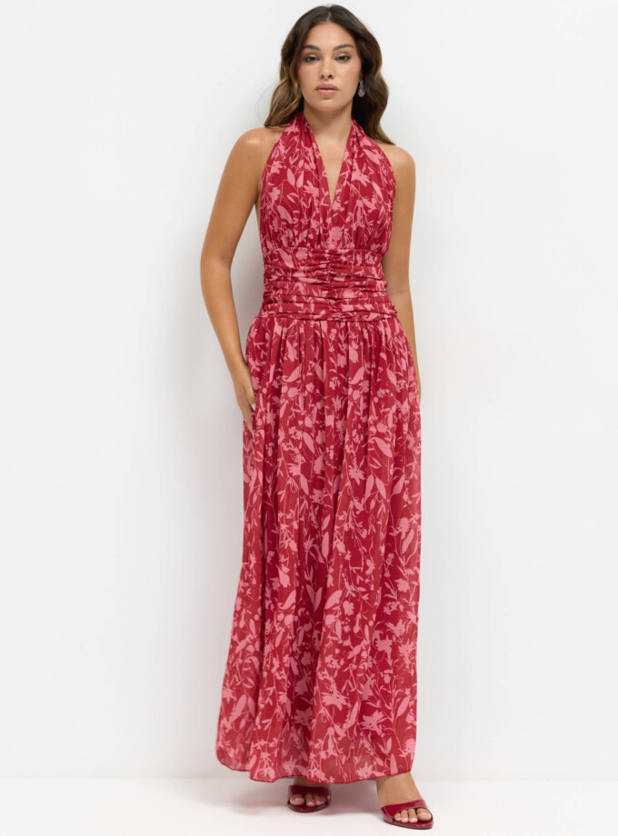 Vestido Floral Atado Cuello