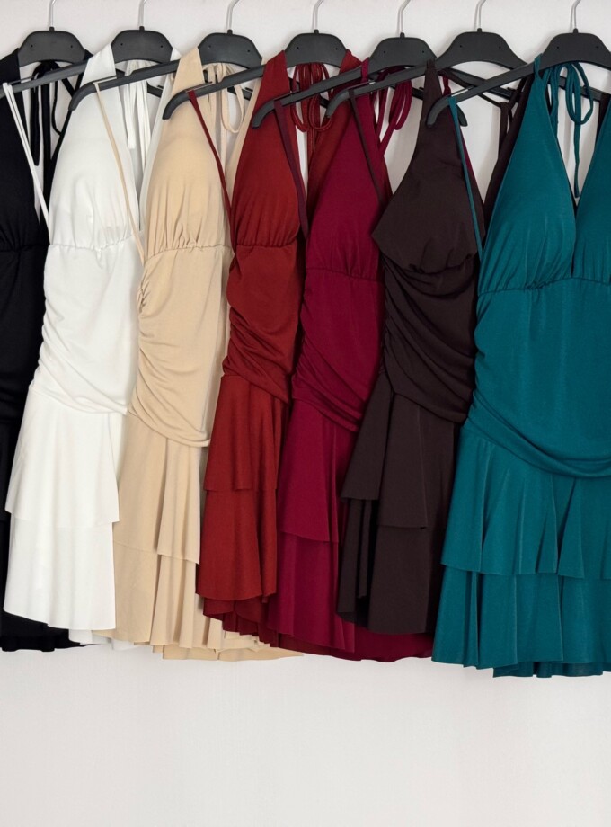 Vestido Corto Volantes Escote