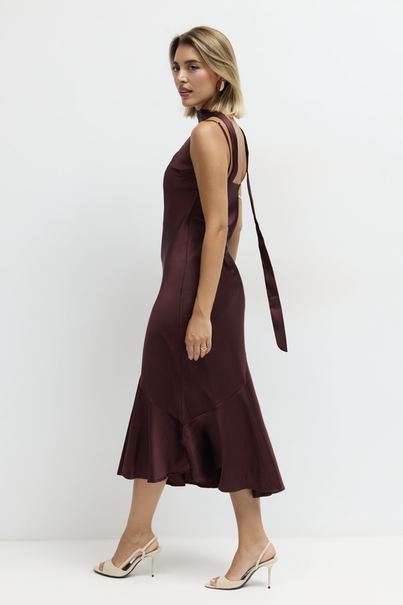 Vestido Tirantes Seda Volante Pashmina - Imagen 3