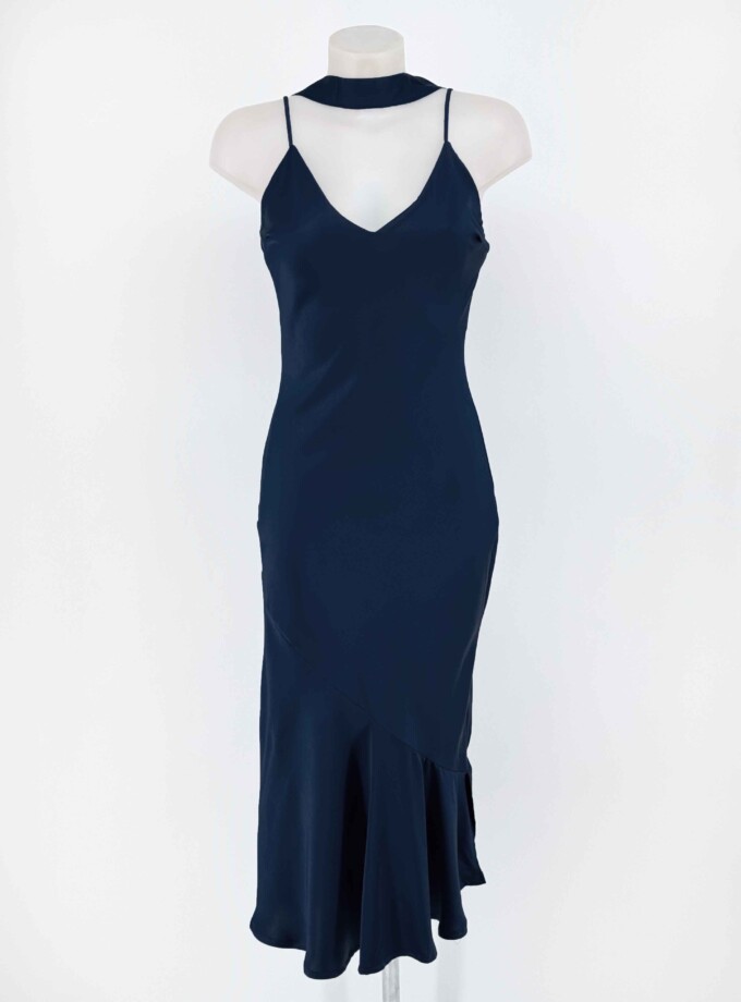 Vestido Tirantes Seda Volante Pashmina