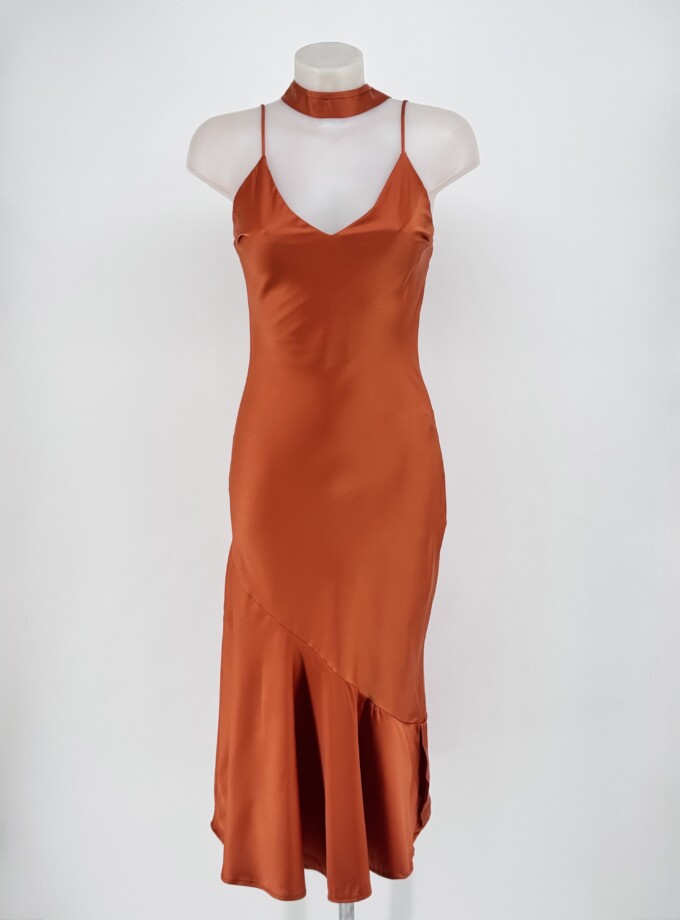 Vestido Tirantes Seda Volante Pashmina