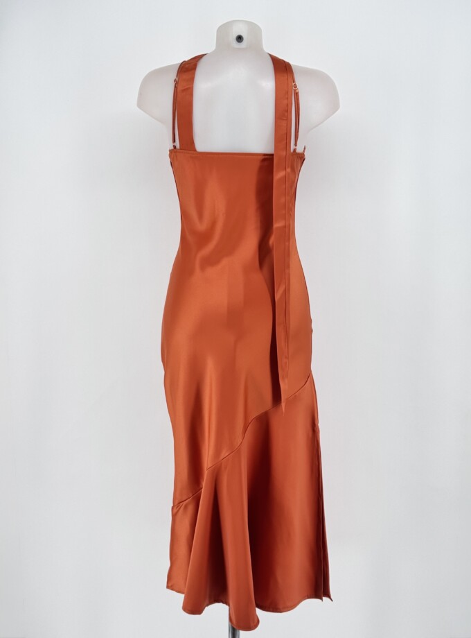 Vestido Tirantes Seda Volante Pashmina