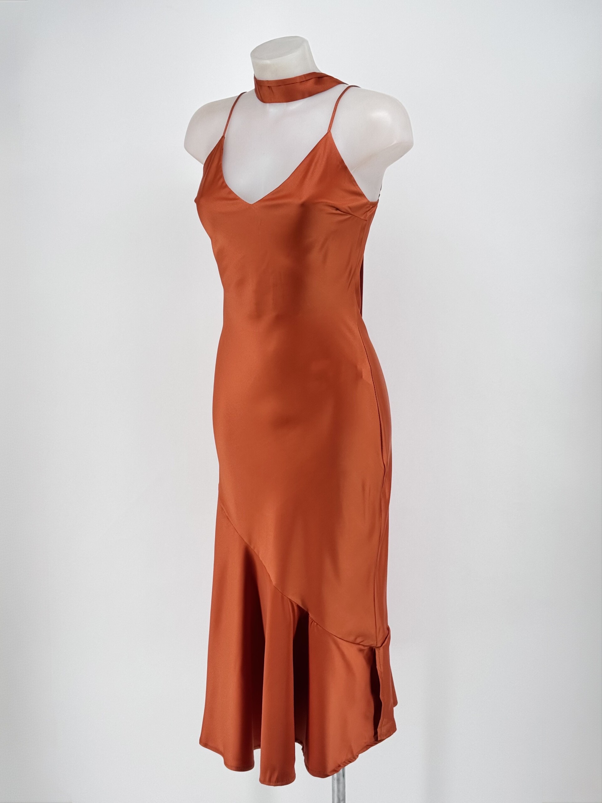 Vestido Tirantes Seda Volante Pashmina - Imagen 12