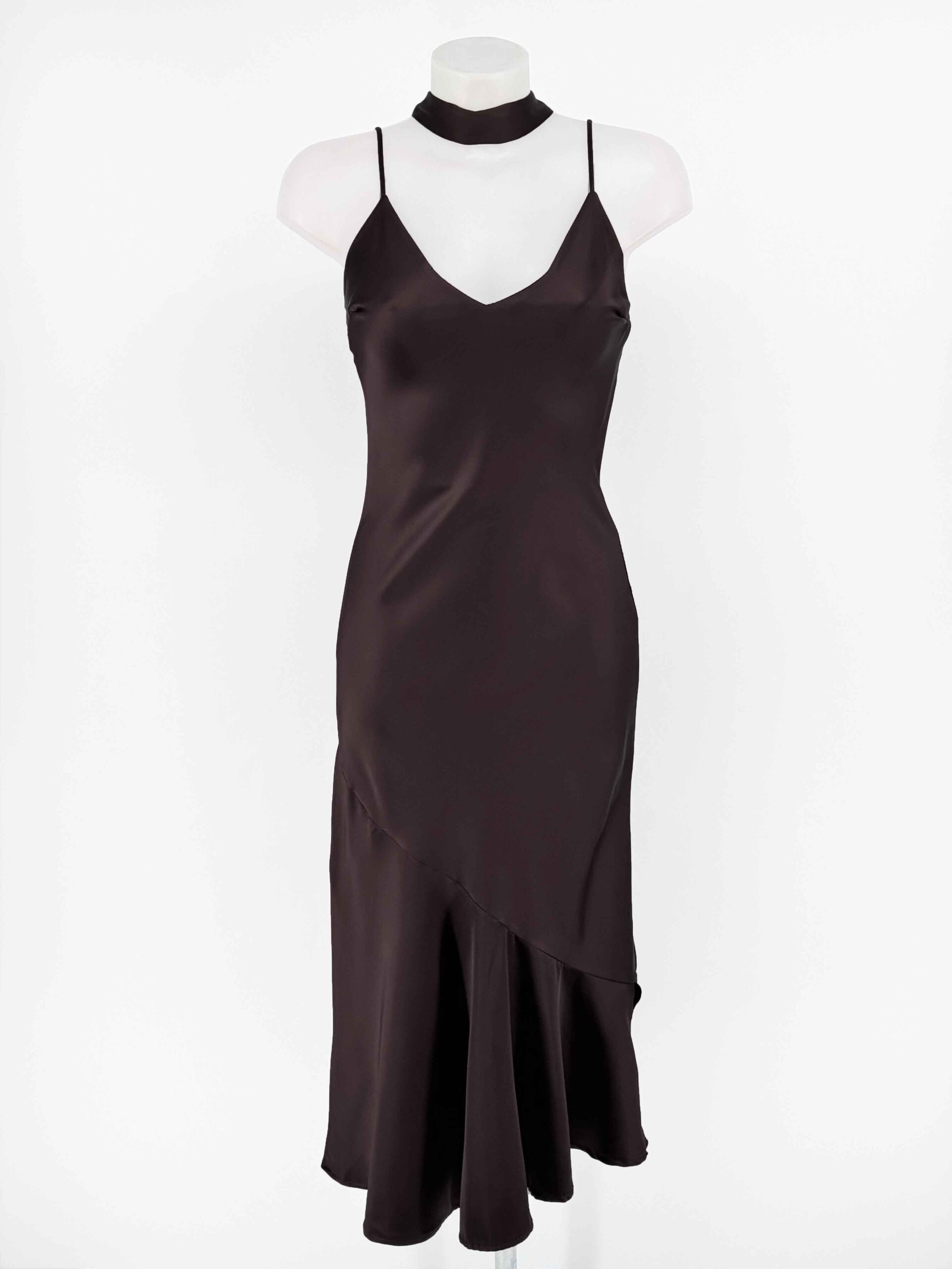 Vestido Tirantes Seda Volante Pashmina - Imagen 7