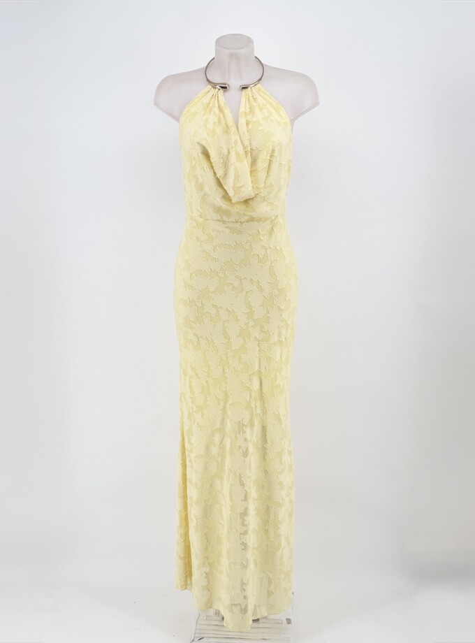 Vestido Textura Escote Cascada