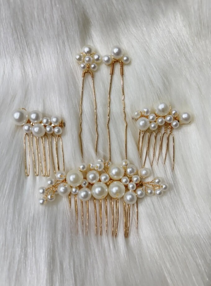Conjunto Horquillas Perlas